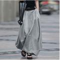 Women's Skirt Work Skirts Long Skirt Maxi Skirts Pocket Solid Colored Street Casual Daily Summer Cotton Polyester Basic Summer Black Red Dark Gray