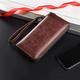 Men's Wallet PU Leather Shopping Daily Zipper Lightweight Durable Solid Color Dark Brown Black Brown