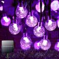 LED Solar String Lights Outdoor 5-30M Crystal Globe Lights with 8 Lighting Modes Wedding Decor Waterproof Solar Powered Patio Lights for Garden Yard Porch Wedding Party Decor Warm White Blue White RGB