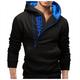 Men's Workout Shirt Hoodie Half Zip Long Sleeve Tee Tshirt Athletic Thermal Warm Breathable Quick Dry Running Jogging Training Sportswear Activewear Black / Blue Blue Dark Gray / Micro-elastic