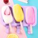 Silicone Ice Cream Mold Popsicle Siamese Molds with 50pcs Lid DIY Homemade Ice Lolly Mold Cartoon Cute Image Handmade Kitchen Tools