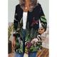 Women's Jacket Casual Jacket Daily Holiday Winter Autumn / Fall Regular Coat Round Neck V Neck Regular Fit Casual St. Patrick's Day Jacket Long Sleeve Floral Trees / Leaves Print Black Green