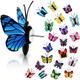 30pcs Stereoscopic 3D Simulation Butterfly Pushpins Creative Pushpins Decorative Flowers Cork Board Nails For Bulletin Boards, Photos, Wall Charts School Supplies And Accessories 4x4cm/1.57''x1.57''