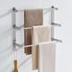 Bathroom Three-layer Shelf with Hooks Stainless Steel Multi-function Towel Rack Wall Mounted Matte Gold and Brushed Nickel 1pc