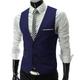 Men's Suit Vest Waistcoat Formal Wedding Work Business / Ceremony / Wedding Fashion 1920s All Seasons Polyester Solid Colored V Neck Slim Wine Black White Navy Blue Vest