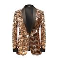 Men's Sequin Party Blazer Blazer Retro 70s Disco Blazer Sparkle Shinny Jacket Outfit Regular Fit Gold 2024