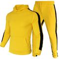 Men's Tracksuit Sweatsuit 2 Piece Street Winter Long Sleeve Thermal Warm Breathable Moisture Wicking Fitness Gym Workout Running Sportswear Activewear Stripes Black Yellow Red