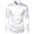 Men's Shirt Button Up Shirt Casual Shirt Summer Shirt Satin Silk Shirt Black White Wine Blue Green Long Sleeve Plain Lapel Daily Vacation Clothing Apparel Fashion Casual Comfortable