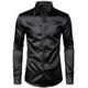 Men's Shirt Button Up Shirt Casual Shirt Summer Shirt Satin Silk Shirt Black White Wine Blue Green Long Sleeve Plain Lapel Daily Vacation Clothing Apparel Fashion Casual Comfortable