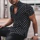 Easter Black Polka Dot Shirt Mens Graphic Turndown Other Prints Casual Daily Short Sleeve Clothing Apparel Sports Fashion Designer Summer Dots Cotton