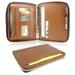 Bisofice Zippered Padfolio PU Leather Portfolio Organizer A5 Binder with 6-ring for Interview Resume Document Planner Agenda Schedule Tablet Sleeve Holder for Men Women Businessman - Brown