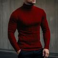 Men's Pullover Sweater Jumper Turtleneck Sweater Knit Sweater Ribbed Knit Knitted Plain Roll Neck Keep Warm Casual Daily Wear Vacation Clothing Apparel Fall Winter Wine Black M L XL