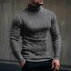 Men's Pullover Sweater Jumper Turtleneck Sweater Knit Sweater Ribbed Knit Knitted Plain Roll Neck Keep Warm Casual Daily Wear Vacation Clothing Apparel Fall Winter Wine Black M L XL