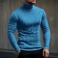 Men's Pullover Sweater Jumper Turtleneck Sweater Knit Sweater Ribbed Knit Knitted Plain Roll Neck Keep Warm Casual Daily Wear Vacation Clothing Apparel Fall Winter Wine Black M L XL