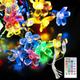 Cherry Blossom String Lights Flower Lights 10M-60Leds 16 Color Full-color Switching Remote Control Light String Romantic Cherry Silicone Lamp Fairy LampHoliday Lights Creative Party Holiday Dimming Timing USB Power Supply 1 set