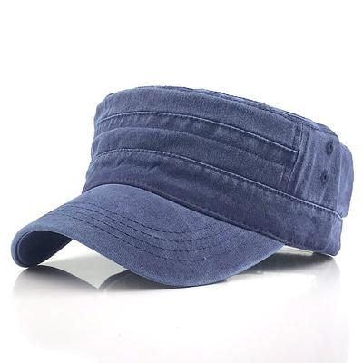 Men's Military Cap Cadet Hat Black Navy Blue Washed Cotton Pure Color Adjustable Daily Stylish Street Dailywear Vintage Sports Portable