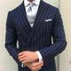 Green Black Burgundy Men's Wedding Suits Pinstripe Peak Lapel Business Formal Striped Suits 2 Piece Fashion Plus Size Double Breasted Six-buttons 2024