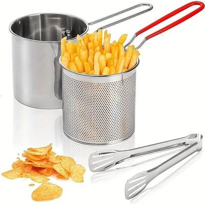 304 Small Fryer Household Small Fryer Oil-Saving Mini Oil Pan Fried String Pot Multi-Functional Fried Fryer Small Deep Pot