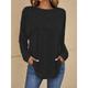 Women's T shirt Tee Ribbed Plain Casual Daily Violets Long Sleeve Basic Classic Round Neck Fall Winter