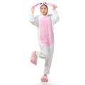 Adults' Kigurumi Pajamas Nightwear Rabbit Bunny Character Onesie Pajamas Funny Costume Flannel Cosplay For Men and Women Carnival Animal Sleepwear Cartoon