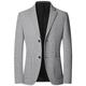 Men's Blazer Wedding Business Cocktail Party Classic Timeless Spring Fall Solid Color Formal Style Single Breasted Two-button Blazer Wine Dark Blue Dark Coffee Aquamarine