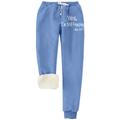 Women's Sweatpants Normal Polyester Letter Transparent Blue claret Sweatpants High Rise Full Length Daily Wear Fall Winter