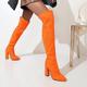 Women's Boots Suede Shoes Sock Boots Plus Size Daily Solid Color Over The Knee Boots Thigh High Boots Winter Chunky Heel Fashion Sexy Classic Suede White Blue Orange