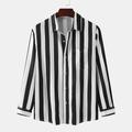 Men's Shirt Button Up Shirt Casual Shirt Summer Shirt Black Royal Blue Blue Red White Gray Long Sleeve Striped Turndown Street Daily Front Pocket Clothing Apparel Stylish Classic Casual