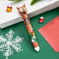 Christmas 10-Colors Retractable Ballpoint Pen Push Type Color Rollerball Pen For School Office Stationery Supplies Marker Gift For Kids