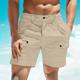 Men's Shorts Linen Shorts Summer Shorts Beach Shorts Button Pocket Elastic Waist Plain Comfort Breathable Short Casual Daily Holiday Linen Cotton Blend Fashion Classic Style White Blue