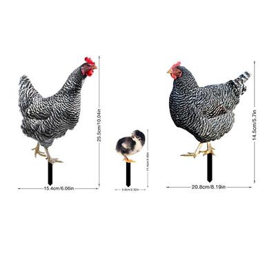 Acrylic 3d Simulation Cock Courtyard Ground Plug Yard Art Garden Outdoor Decor