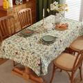 Rectangle Tablecloth Vintage Floral Jacquard Table Cloths with Tassels Cotton Linen Table Covers for Dinner Parties Outdoor Decoration