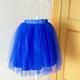 Women's Swing Tutu Knee-length Skirts Layered Tulle Solid Colored Casual Daily Spring Summer Organza Casual Carnival Costumes Ladies Pink Royal Blue