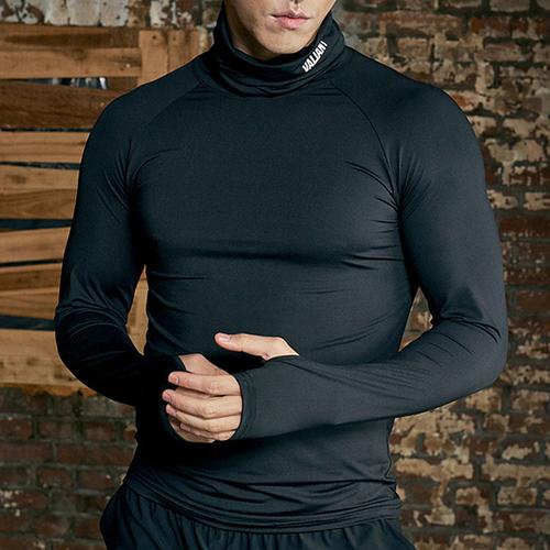 Men's T Shirt Turtleneck shirt Cool Shirt Long Sleeve Shirt Long Sleeve Rolled collar Spring Fall Camo / Camouflage Casual Comfortable Essential Outdoor Vacation Street Black Top Tee for Men