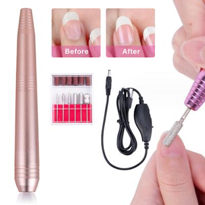 Portable Electric Nail Drill Compact Efile Electrical Professional Nail File Kit for Acrylic Gel Nails Manicure Pedicure Polishing Shape Tools Design for Home Salon Use Rose Gold