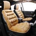 Luxury Warm Car Seat Covers 1 PCs Universal Winter Car Protectors Anti-Slip Driver Seat Cover Plush with Backrest Strip-type Easy Install Fit Interior Accessories for Auto Truck Van SUV