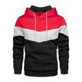 Men's Hoodie Yellow Army Green Orange Red White Hooded Color Block Patchwork Sports Outdoor Cool Casual Essential Winter Fall Winter Clothing Apparel Hoodies Sweatshirts Long Sleeve