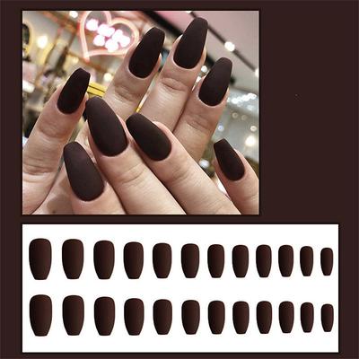 Sensual Scrub Ballet Nail Matte Coffin Nail Wear Nail Nail Piece Trapezoidal Fake Nail Finished Product