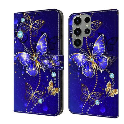 Phone Case For Samsung Galaxy S23 S22 S21 S20 Ultra Plus FE A54 A73 Wallet Case With Card Holder Magnetic Flip Kickstand Graphic Butterfly Flower TPU PU Leather