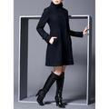 Women's Coat Cloak / Capes Winter Coat Long Overcoat Windproof Warm Pea Coat with Pockets Fall Trench Coat Casual Jacket Long Sleeve Green Black Dark Gray