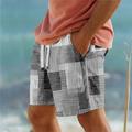 Plaid Color Block Men's Resort 3D Printed Board Shorts Swim Trunks Elastic Waist Drawstring with Mesh Lining Aloha Hawaiian Style Holiday Beach S TO 3XL