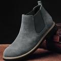 Men's Boots Suede Chelsea Boots Dress Shoes Daily Booties / Ankle Boots Black Blue Khaki Summer Winter