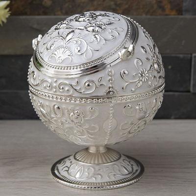 Light Luxury Creative Anti-fly Ash Windproof Ashtray Spherical with Lid Hotel Household Ashtray