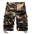 Men's Cargo Shorts Hiking Shorts Pocket Multi Pocket Camouflage Comfort Breathable Short Casual Sports Cargo Shorts Chino Camouflage Red Yellow camouflage Inelastic