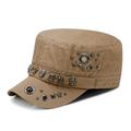 Unisex Skull/Skeleton Studded Punk Army Cap Cool Flat Cap Goth Steampunk Hat Fashion Chic Style