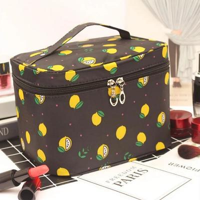 Men's Women's Handbag Makeup Bag Cosmetic Bag Toiletry Bag Polyester Party Travel Large Capacity Breathable Durable Cartoon Pink-Black Pink cherry Blue star