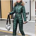 Women's Jumpsuit Ski Suit Outdoor Winter Thermal Warm Windproof Detachable Hood Windbreaker Snow Suit for Skiing Camping / Hiking Snowboarding Ski