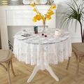 Lace Tablecloth White Table Cover Cloths for Side Table,Coffe Table,Kitchen Dining, Party, Holiday, Buffet