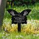 Cemetery Memorial Tomb Decoration Acrylic Butterfly Cemetery Decoration Black Sympathy Garden Woodpile Outdoor Courtyard Decoration Waterproof Dove Commemorative plaque Woodpile Tomb Decoration 1PC