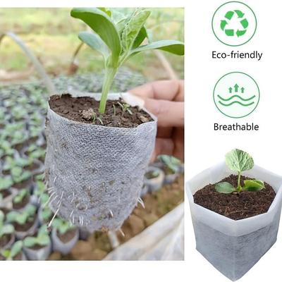 100pcs Nursery Growing Bags, Non-Woven Fabric Seedlings Grow Bag For High Seedling Survival Rate, Plant Bags For Planting, Garden Seed Starters Pouch